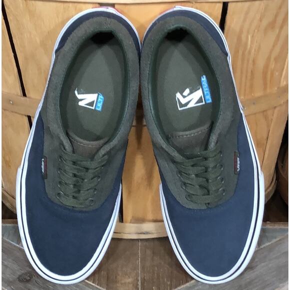 Vans Era Pro Navy Olive Green Perforated Suede Skateboarding Shoe Women Size 8.5 - Picture 9 of 11